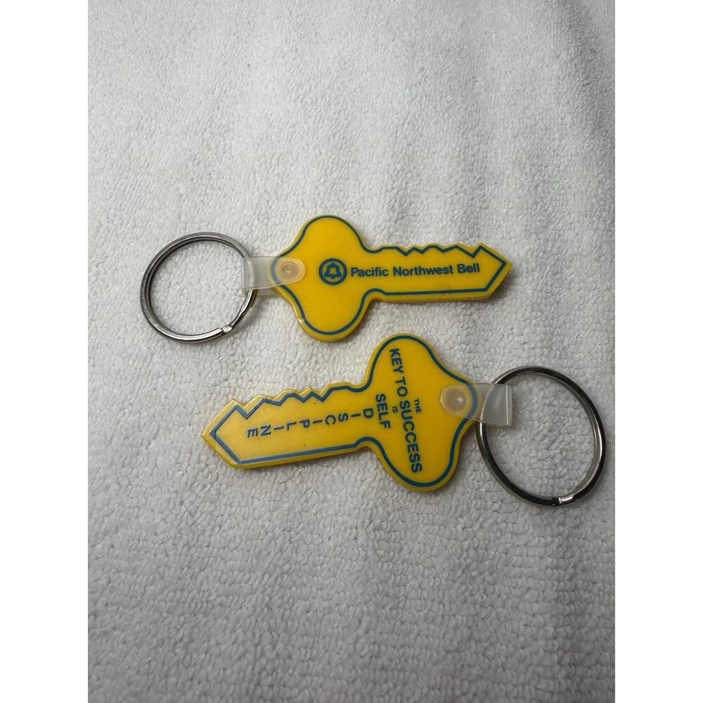 Vtg Southwestern Bell Telephone Advertising Soft Plastic Key Chain 1990s 2pc Set
